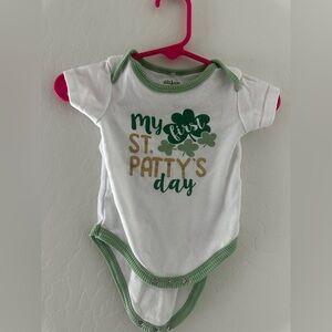 Chick Pea White and Green St. Patty's Day Bodysuit
